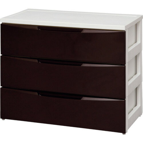 High Chest - アイリスオーヤマ　IRIS　226301　ワイドチェスト　ホワイト／ブラウン　幅720　3段　【品番：COD-723-WB】