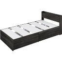 【法人限定】アイリスオーヤマ IRIS 292711 大容量収納ベッド宮付き ブラック 【品番:DSBM-S-B】