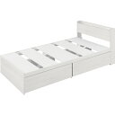 【法人限定】アイリスオーヤマ IRIS 292713 大容量収納ベッド宮付き オフホワイト 【品番:DSBM-S-OW】
