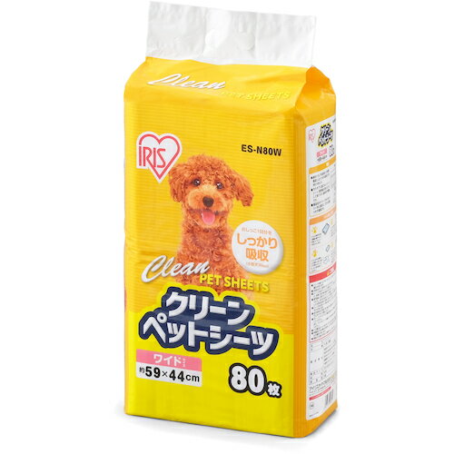 アイリスオーヤマ　IRIS　282627　クリーンペットシーツ　ワイド80枚　【品番：ES-N80W】