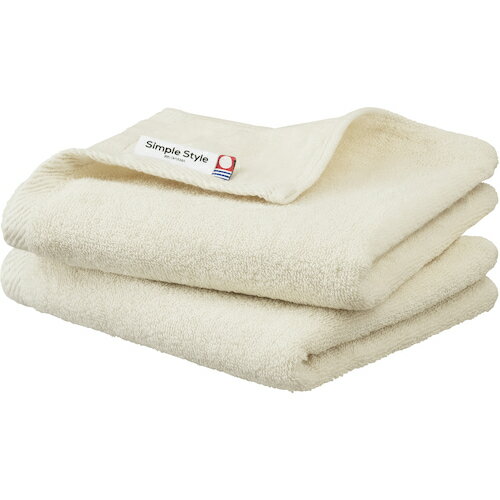 アイリスオーヤマ　IRIS　103950　ガーゼ＋パイルフェイスタオル2枚セット　アイボリー　【品番：FT-G2..