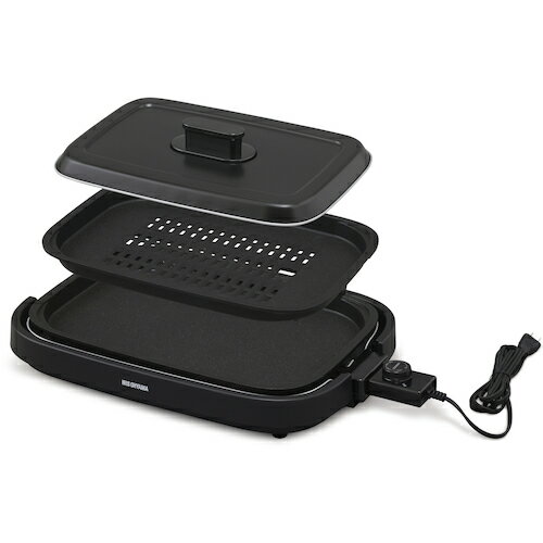 アイリスオーヤマ　IRIS　296639　網焼きホットプレート　2枚焼き　【品番：IHA-A20-B】