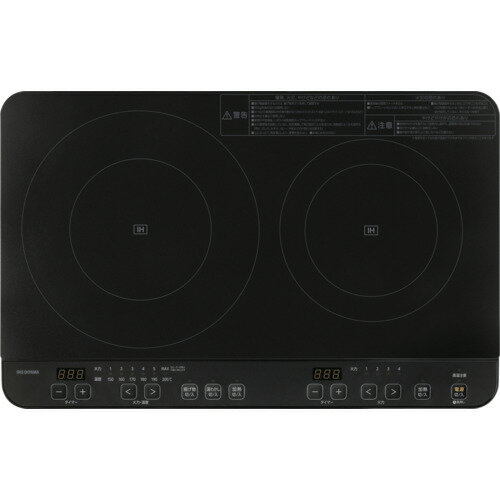 アイリスオーヤマ　IRIS　107273　2口IHコンロ　脚付　ブラック　【品番：IHK-WT41...