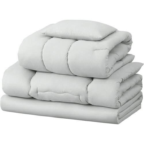 特長 ●開けてすぐに使えるセット内容のマットレス付き布団5点セットです。 ●掛け布団は身体にフィットし、保温性が高く快適です。 ●敷き布団とマットレスを併せて使用することで、底付き感なくお使いいただけます。 ●商品総重量は約6.2kgと軽量で、持ち運びもらくに行えます。 ●収納や持ち運びに便利なバッグ付きです。 ●圧縮梱包してあるので、持ち帰りや搬入が簡単です。 ●（※復元後は、元の状態に戻すことができません）。 ●インテリアに馴染むカラーです。 用途 ●防災備品、宿直室、医務室などに。 仕様 ●色：ライトグレー ●掛け布団サイズ(約)(mm)：1500×2100 ●掛け布団サイズ(約)(kg)：1.7 ●敷き布団サイズ(mm)：：950×1980 ●敷き布団サイズ(kg)：2.15 ●枕サイズ(mm)：350×500 ●枕サイズ(g)：380 ●マットレスサイズ(mm)：950×1980×40 ●マットレスサイズ(kg)：1.8 ●収納バッグ(mm)：1000×700(マチ幅350) 材質 ●掛け布団：側生地：ポリエステル100％・詰めもの：ポリエステル100％ ●敷き布団：側生地：ポリエステル100％・詰めもの：ポリエステル100％ ●枕：側生地：ポリエステル100％・詰めもの：ポリエステル100％ ●マットレス：側生地：ポリエステル100％・詰めもの：ウレタンフォーム ●収納バッグ：不織布 質量・質量単位 ●6.2kg セット内容・付属品 ●掛け布団 ●敷き布団 ●枕 ●マットレス ●収納バッグ 【メーカー名】アイリスオーヤマ（株） 【メーカー品番】KFS-M5S-RH