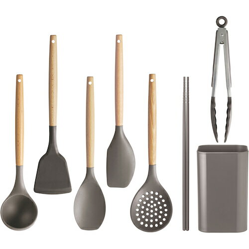 Set - アイリスオーヤマ　IRIS　102918　キッチンツール7点＋スタンドセット　チャコールグレー　【品番：KT-7SS-TH】