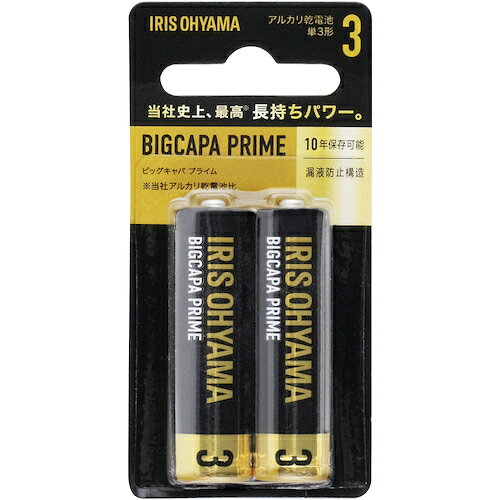 アイリスオーヤマ　IRIS　102733　乾電池　BIGCAPA　PRIME　ブリスターパック　単3形2P　【品番：LR6BP/2B】