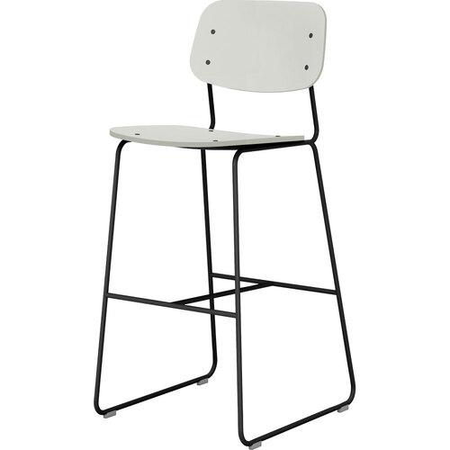 【別途送料あり】アイリスチトセ（IRIS）　オフィスチェア　CLU−LU　クルール　合板・ハイカウンター脚・ブラックフレームタイプ　ホワイト　【品番：FDCL-MCW-HC-MB-W】(3)