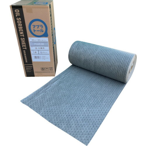 特長 ●設備周辺の油漏れ対策に最適です。 ●ミシン目が入っており、刃物を使わずに400mm×500mmにカットできます。 ●自重の10倍以上のオイルをキャッチします。（当社実測値） 用途 ●オイル・水用。 仕様 ●油吸収量(L/巻)：96 ●幅(mm)：800 ●長さ(m)：30 ●厚さ(mm)：3 ●厚さ：3mm 材質 ●ポリプロピレン（PP） 質量・質量単位 ●8.6kg 注意事項 ●油類の吸収後は、その性質に応じ、専門業者に相談の上、処分してください。 【メーカー名】JOHNAN（株） 【メーカー品番】PCAR80