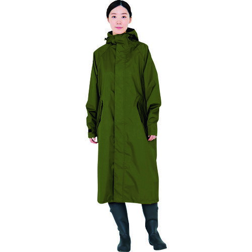 カジメイク　7440　サイクルモードレインコート　オリーブ　L　【品番：7440-58-L】