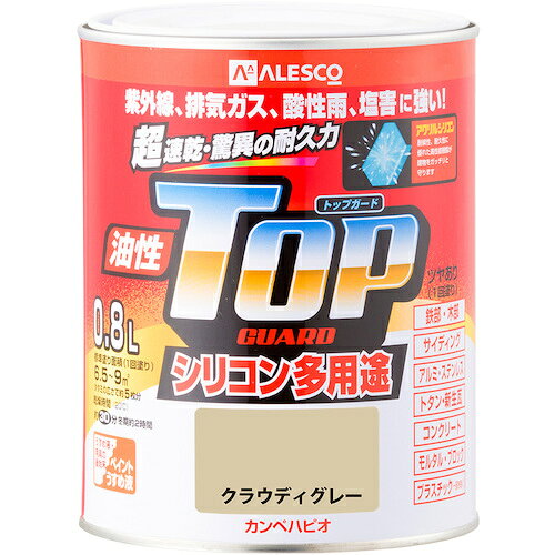 涂料 - カンペハピオ（Kanpe Hapio）　油性トップガード　クラウディグレー　0．8L　【品番：00017640681008】