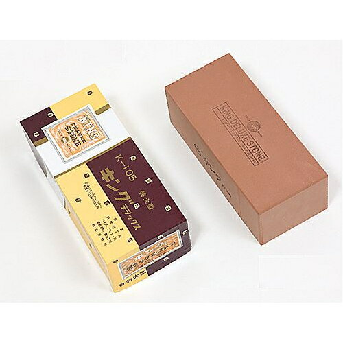 ●あらゆる刃物の中研ぎ用砥石として開発された品です。特殊砥材にて制作されていますので、品質は永久不変で短時間で、切れ味が冴えるするどい刃が付き、作業の能率を高めます。使用前3分程度水に浸し、砥石に十分水を含ませてからご使用ください。 ●サイズ： 230×100×80mm ●粒度： #1000　中仕上用 ●用途： 本職包丁研ぎ用 ■角砥石の種類と選び方 角砥石には様々な粒度・形状（サイズ）が有り、用途に応じて選んでご使用ください。 ・刃こぼれしている時には・・・荒砥石（#80〜400） ・切れ味が悪くなった時に・・・中砥石（#700〜1200） ・より鋭利な刃先で・・・仕上砥石（＃3000〜8000） ・両面砥石・・・荒砥石と中砥石、中砥石と仕上砥石がコンビネーションになっています。 ■研ぎ方 【研ぐ前に】 まず砥石を水に浸し充分水を含ませます。そして砥石の下に、濡れたフキン等をしき砥石が動かないようにします。 【研ぎ方】 包丁と砥石の角度は約45°位にし刃先を砥石につけ刃先でない方を割り箸が入るくらい浮かして研ぎ始めます。 【動かし方】 砥石面に水を掛け、体の力を抜いて手を前後に動かしましょう。押す時に力をいれ、過剰な力は必要ありません。研ぎ汁は研ぎに必要ですので、研ぎ汁に泳がせるように包丁を動かします。研ぎ汁の粘りが強くなりましたら、少し水を掛けて下さい。 【研いだ後に】 研ぎあがると刃先の裏側にカエリが出ます。 この刃先のカエリは、裏側を軽く砥石で1〜2回こすれば取れます。 ■角砥石のお手入れの仕方 角砥石は使い込んでゆくと真ん中が凹んできますので時々、修正砥石又は、粗さが100番程度の耐水ペーパーかサンドペーパー（水不使用）で砥石の面を削って平らにすると研ぎやすくなります。砥石の使用後は、研ぎカスを水洗いし日陰で乾燥させてから保管して下さい。砥石面なおし盤『メンスリー』のご使用をおすすめいたします。 【メーカー名】キング砥石（株） 【メーカー品番】4963188100602