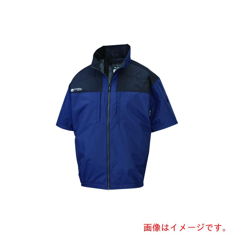 エヌ・エス・ピー(NSP) ND−1142Nクールウェア半袖上部ファン胸ポケ(服M)ネイビー・チタン・3Dエリ 【品番:8215964】