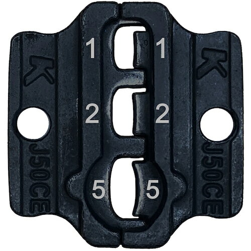 特長 ●絶縁被覆付閉端接続子（CE形）用ダイスです。 仕様 ●圧着範囲(［［MM2］］)：CE1、CE2、CE5 ●種類：絶縁被覆付閉端接続子(CE形)用(JIS C 2807) 質量・質量単位 ●55.0g 【メーカー名】Klauke 【メーカー品番】J50CE