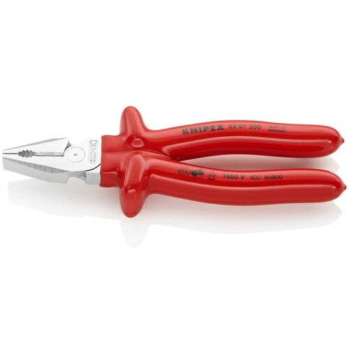 KNIPEX����ﶯ�Ϸ��ڥ����1000V���ǥ��åץ����ȥϥ�ɥ롡200mm�������֡�0207-200��