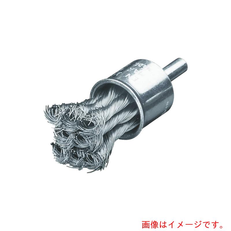 LESSMANN　軸付ノット型エンドブラシ　Φ22　ステンレス線　0．50　【品番：454398】