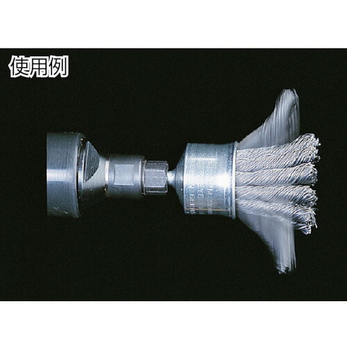 LESSMANN　軸付ノット型エンドブラシ　Φ22　ステンレス線　0．50　【品番：454398】