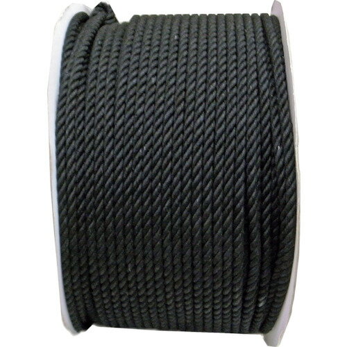 まつうら工業　綿ロープ（3打ち）9mmΦ×200m　黒　ドラム巻　【品番：M-R-9X200BK-DR】