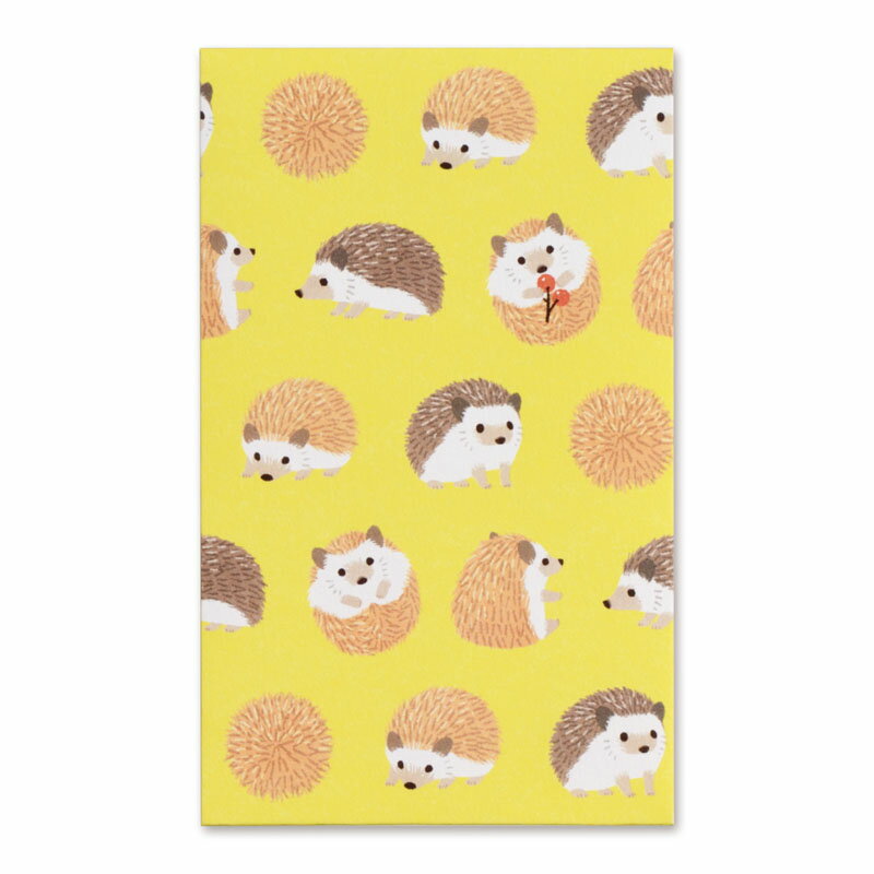 【メール便対応】マルアイ（〇愛）　どうぶつ ぽち袋 ハリネズミイエロー　【品番：ノ-ドウ31Y】