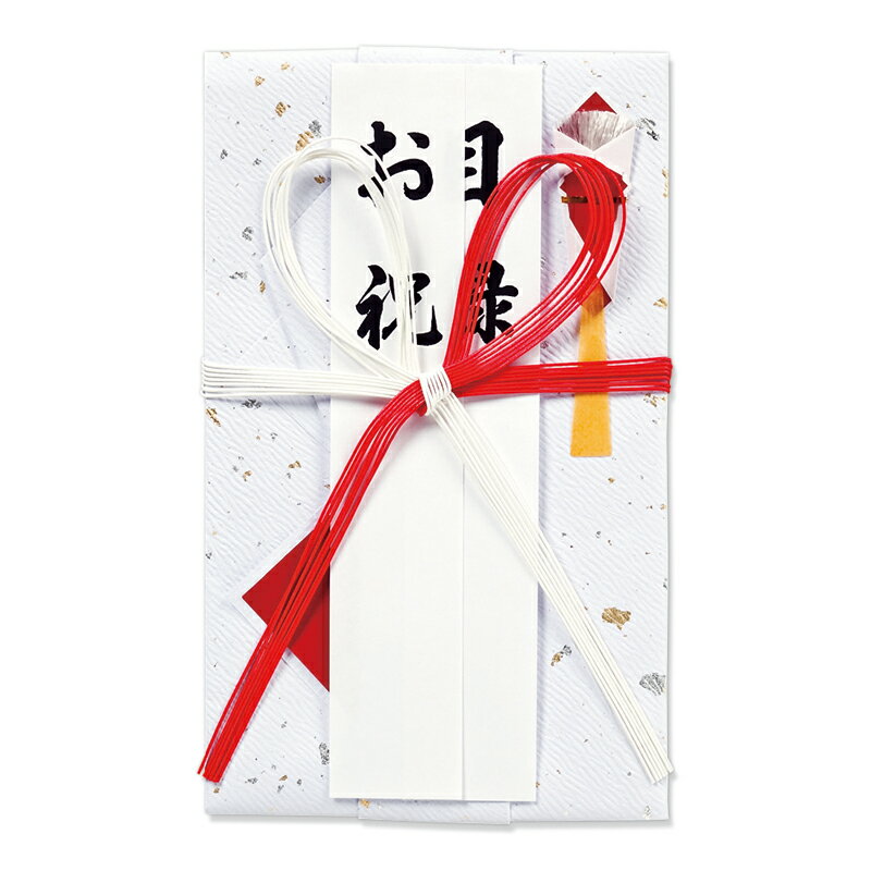 【メール便対応】マルアイ(〇愛) 祝金封 金振赤白7本花結 短冊3枚入 【品番:キ-421】