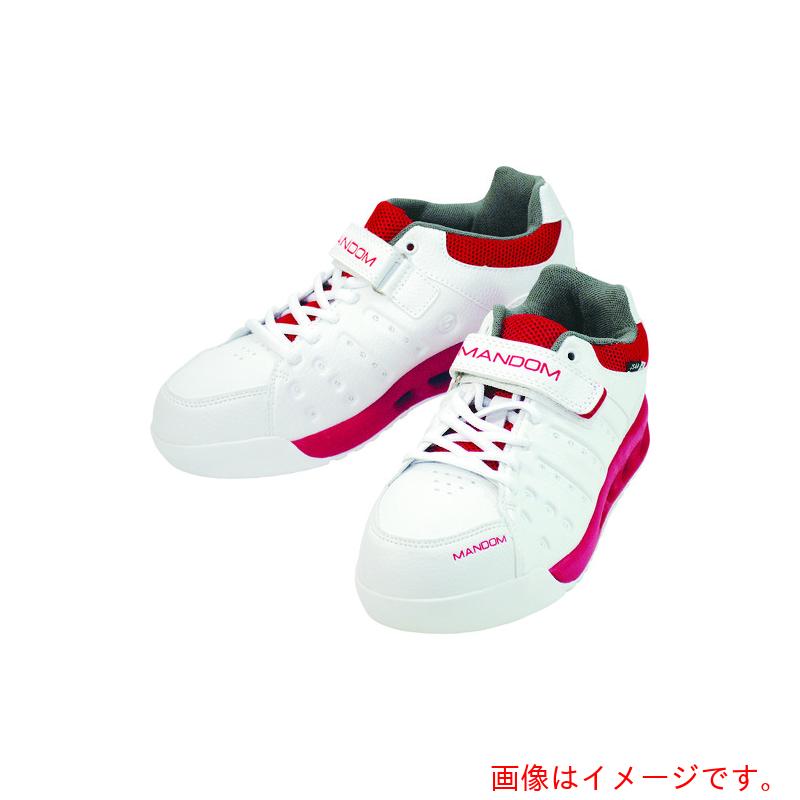 特長 ●つま先への衝撃や圧迫からつま先部を保護する鋼製先芯入りです。 ●アッパーとソール両方から空気を通すことで、爽やかさを維持します。 ●運転しやすいヒール形状で、長距離の運転にも適しています。 ●油の付着した床面でも変質しにくく、安心して使える耐油底を採用しました。 用途 ●普通作業に。 仕様 ●寸法(cm)：24.5 ●足幅サイズ：EEEE ●色：ホワイト ●規格：JSAA A種認定 ●US(アメリカ)規格サイズ：L8.5/M7.5 ●UK(イギリス)規格サイズ：6.5 ●EU(ヨーロッパ)規格サイズ：L39/M40 ●JSAA　A種認定 ●通気 ●かかと衝撃吸収 ●耐油底 材質 ●先芯：鋼 ●アッパー材：合皮＋メッシュ ●底材：EVA＋ゴム 質量・質量単位 ●740.0g 【メーカー名】（株）丸五 【メーカー品番】MNDM737-WH-245