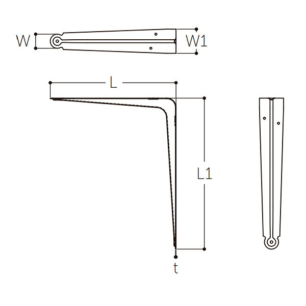 MARUKI　イレブン棚受（鉄） 150×200　ブラック　【品番：N-470】