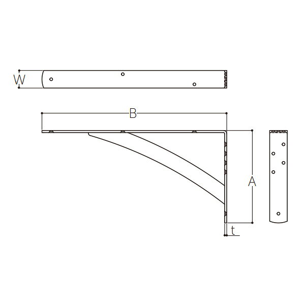 MARUKI　パワー棚受（ST） 125×250　HL　【品番：S-185】