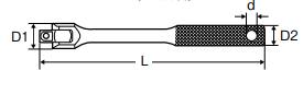 水戸工機　ミトロイ　1/2（12.7mm） スピンナーハンドル 450mm　【品番：4SH450】