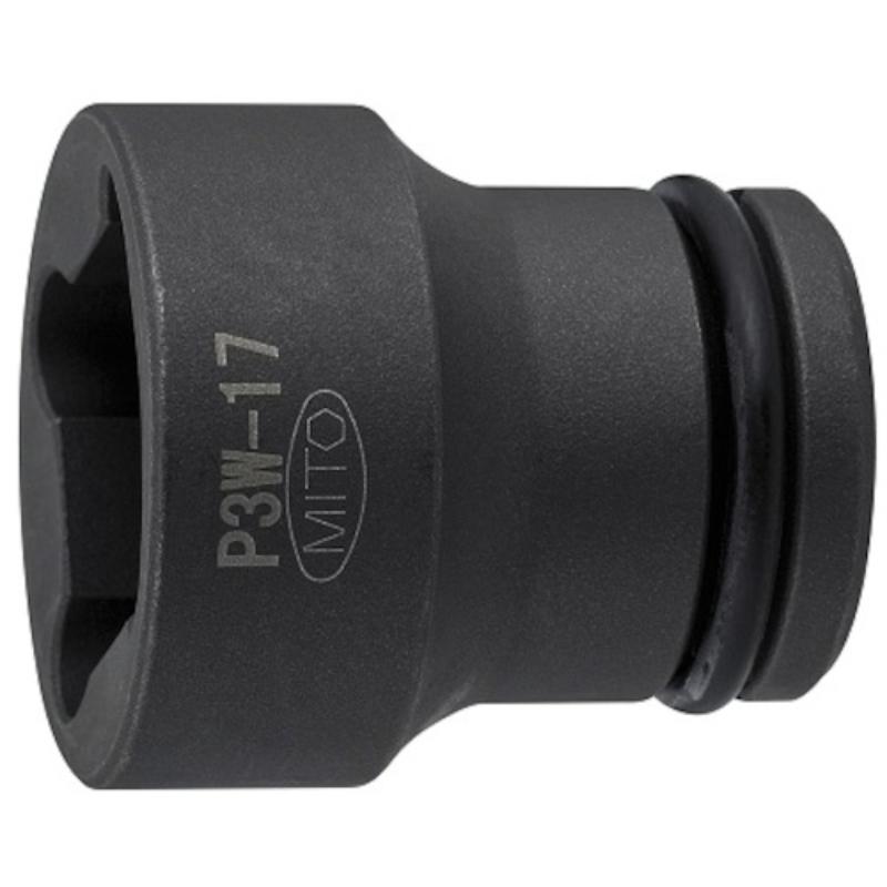 水戸工機　ミトロイ　3/8（9.5mm） インパクトレンチ用 ウエルドナットソケット 17mm　【品番：P3W-17】