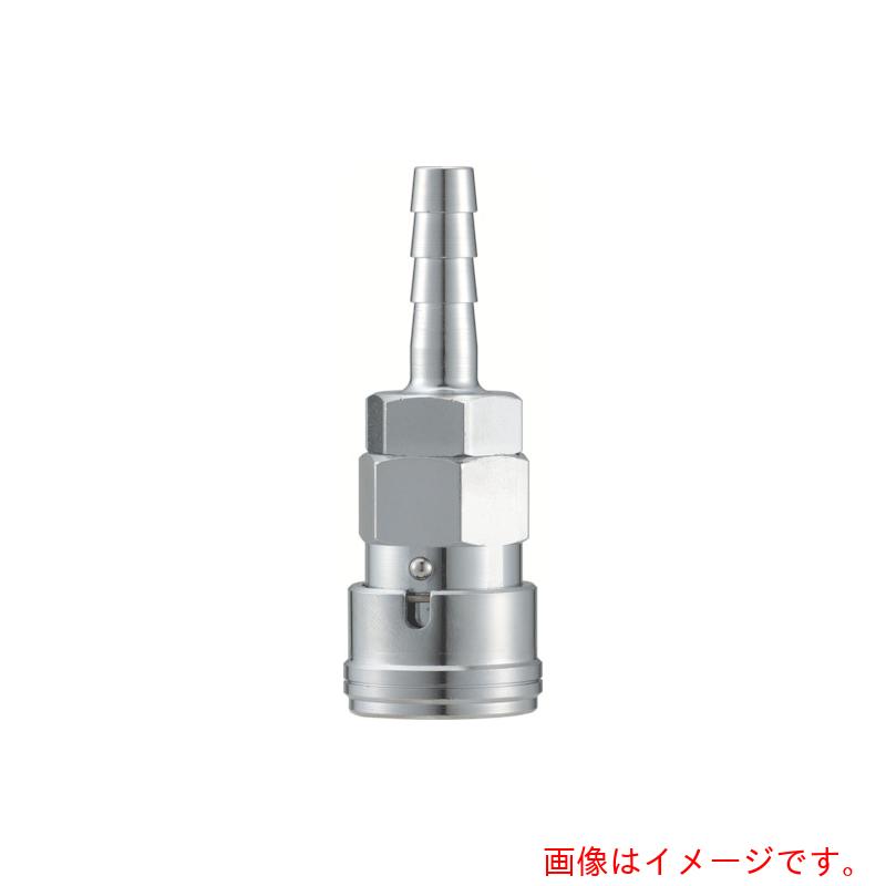 特長 ●工場内のエアー配管や空気工具の接続用スリーブロック付カップリング ●本体材質・サイズ・取付形状が豊富で汎用性抜群です。 用途 ●流体継手 仕様 ●最高使用圧力(MPa)：1.5 ●適合ホースサイズ(インチ)：1/4 ●スリーブロック付き ●最大衝撃圧力(MPa)：2.0 ●使用温度範囲：-20〜+80℃ ●片バルブ 材質 ●本体:鋼鉄製 ●メッキ:クロムメッキ ●シールゴム:ニトリルゴム(NBR) 質量・質量単位 ●102.0g 注意事項 ●流体継手以外の目的で使用しないでください。 【メーカー名】長堀工業（株） 【メーカー品番】CAL22SHL