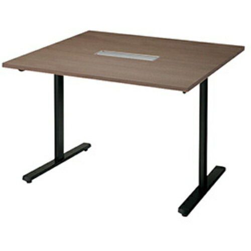 【別途送料あり】ナイキ（NAIKI）　ミーティングテーブル（配線付／直線テーブル　モプト　MP型／天板：ショコラアッシュ　脚：ブラック／W1200×D900×H720　【品番：MP1290H-BCA】(3)