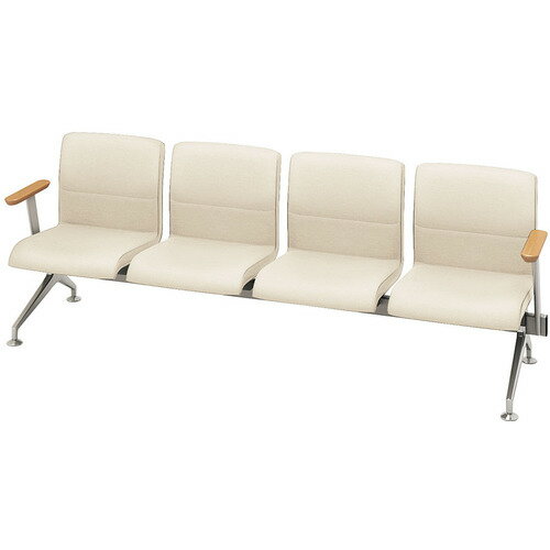 【別途送料あり】ナイキ（NAIKI）　ロビーチェアー（両肘付）　【品番：RC1404SB-WH】