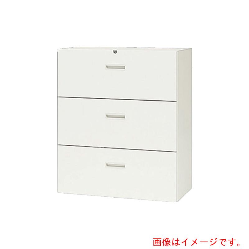 【別途送料あり】ナイキ（NAIKI）　収納庫　CWS型　ファイル引出し（3段）　W800×D400×H1050　【品番：CWS-0811S-3-WW】(3)