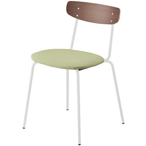 【別途送料あり】ナイキ（NAIKI）　ミーティングチェアー（4本脚　プルミノ　E395型／合板：ダークウォールナット／座面：ピスタチオ　【品番：E395FSH-M16-TPS】
