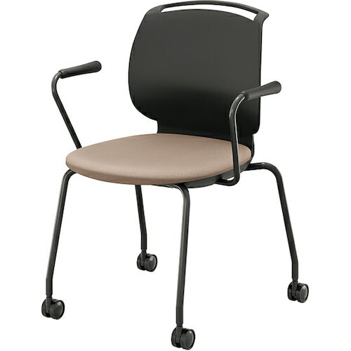 【別途送料あり】ナイキ（NAIKI）　ミーティングチェアー　“ルント”　4本脚　キャスター付き　ミドルタ..