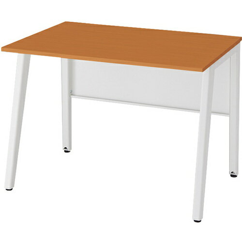 【別途送料あり】ナイキ（NAIKI）　ワークデスク（平デスク）　フアナ　HN型／天板：ミディアムウォールナット　本体：サテンホワイト／W1100×D685×H720　【品番：HN117FDN-SWMW】