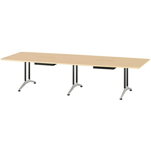 【別途送料あり】ナイキ（NAIKI）　ミーティングテーブル（配線付　KDF型／天板：サンドウォールナット..