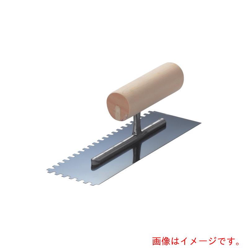 【別途送料あり】ナルセ商工 カネ三 油焼クシ目角鏝 【品番：KSK-270】