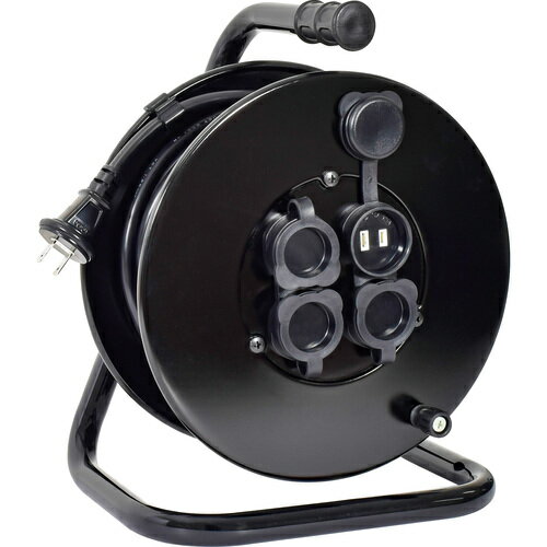日動工業　コードリール　100V　防雨防塵型　アースなし　ナイスリール　20m　【品番：NGW20-BK】