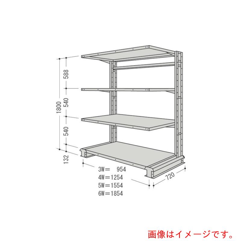 特長 ●前面に支柱が立たないため長尺物を保管するのに適した棚です。 仕様 ●間口(mm)：1854 ●奥行(mm)：720 ●高さ(mm)：1800 ●色：オイスターホワイト ●棚段数(段)：4 ●均等積載量(kg/段)：150 ●タイプ：...