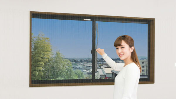 ノムラテック　快適便利 ファスナー付で窓の開閉ラクラク窓用アミ戸 Lサイズ　【品番：N-2052】