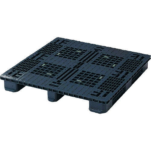 【別途送料あり】日本プラパレット　NPC　プラスチックパレットEA−1111RR　片面四方差し　黒　【品番：EA-1111RR-BK】