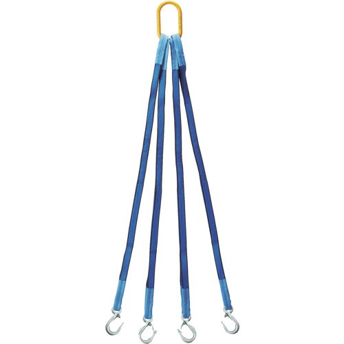 オーエッチ工業　OH　4点吊りベルトスリング　スリムフック付　25mm幅×1．5m　【品番：4S25-15S】