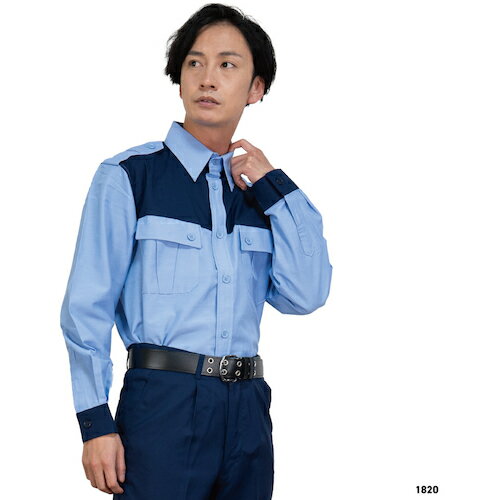 岡潮　警備シャツ1820（春夏秋）ユニセックス　LL　【品番：1820-LL】