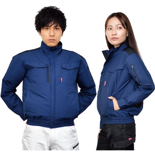 岡潮 空調長袖ブルゾン(ウェアのみ)日本製生地使用 20121 ネイビー×ブラックM 【品番:20121-M】 岡潮 空調長袖ブルゾン(ウェアのみ)日本製生地使用 20121 ネイビー×ブラックM 【品番:20121-M】