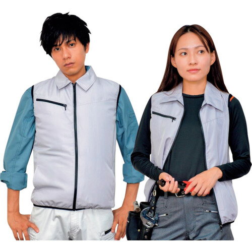 岡潮　空調ベスト（ウェアのみ）　20203　シルバーL　【品番：20203N-L】