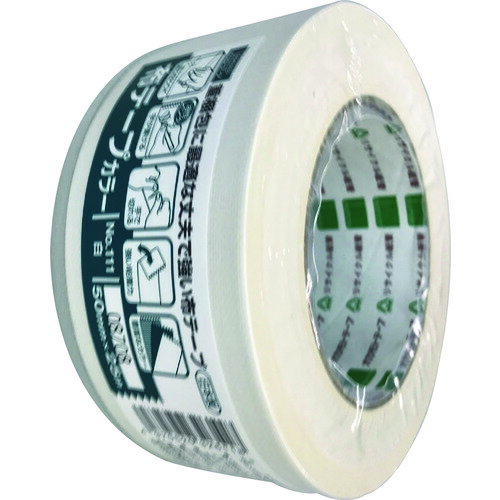 オカモト　okamoto　布テープ　NO111カラー　白　50ミリ　シュリンク包装　【品番：111W50S】