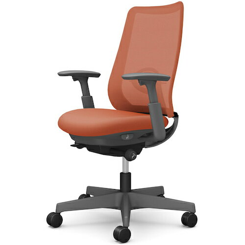 オカムラ　OKAMURA　ポータム，可動肘，背メッシュ，スタンダードタイプ，ダークグレーボディ，ハンガ..