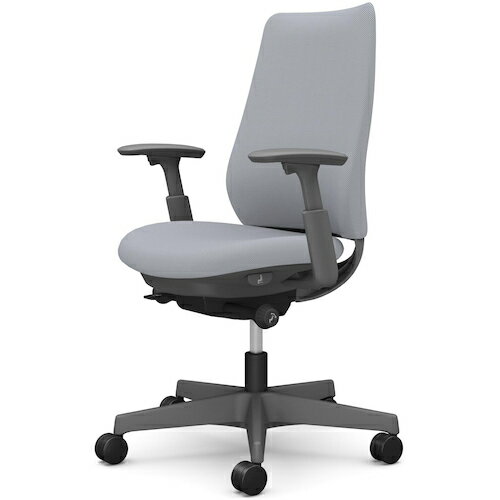 オカムラ　OKAMURA　ポータム，可動肘，背クッション，スタンダードタイプ，ダークグレー，ハンガー無，ランバー無，ナイロンキャスター　【品番：CF83XA FRU3】