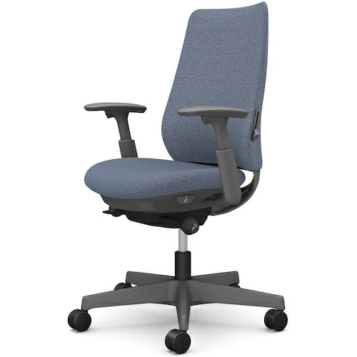 オカムラ　OKAMURA　ポータム，可動肘，背クッション，スタンダードタイプ，ダークグレー，ハンガー無，ランバー有，ナイロンキャスター　【品番：CF83XE FXW4】