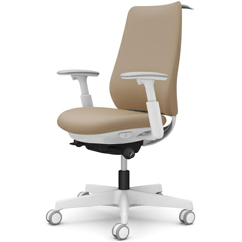 オカムラ　OKAMURA　ポータム，可動肘，背クッション，スタンダードタイプ，ホワイトボディ，ハンガー有，ランバー無，ウレタンキャスター　【品番：CF84ZW FSF7】